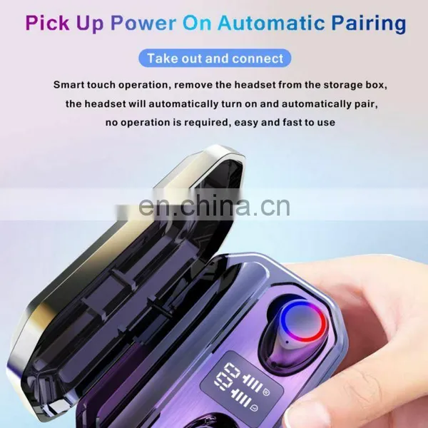 New Trend TWS M12 BT Earphone 5.0 Touch Music Earphones Stereo Bass True Wireless Earbuds With Flashlight Mic photo-5