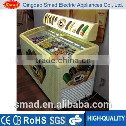 Sliding Glass Curved Door Display Chest Freezer Price photo-4