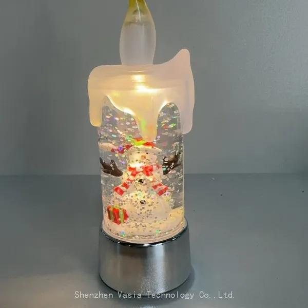 Snow Globe Candle Decor - 2025 LED Flameless Lights Crystal Ball for Bulk Christmas Party Decor photo-5