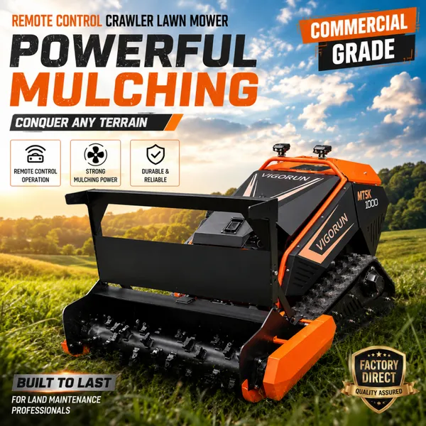 Land Maintenance Commercial Use Factory Manufacturer Crawler Remote Control Lawnmower Gasoline Mulching Machine for Sale
