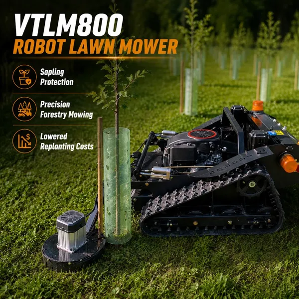 Vigorun Tech VTLM800 Chine Tondeuse à gazon chenille télécommandée pour pentes et terrains difficiles