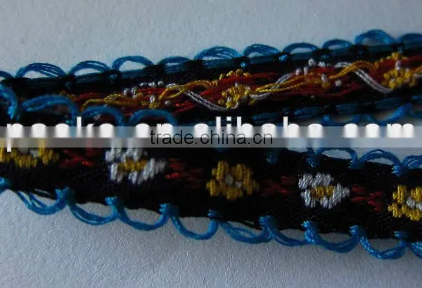 EMBROIDERY TAPE JACQUARD TRIMMING LACE 10MM WIDTH FOR SEW ON CLOTHING OR CLOTHING NOTION ITEMS DECORATION
