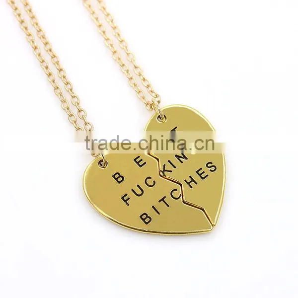 Best Bitches Broken Heart Necklace Pendant Necklace Wholesale photo-6
