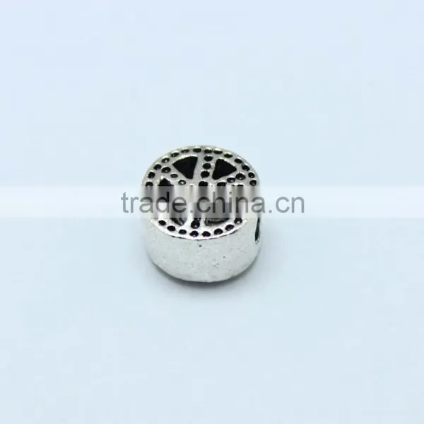 Wholesale Peace Symbol Shape Zinc Alloy Slider Beads With Round Hole for Bracelets photo-2