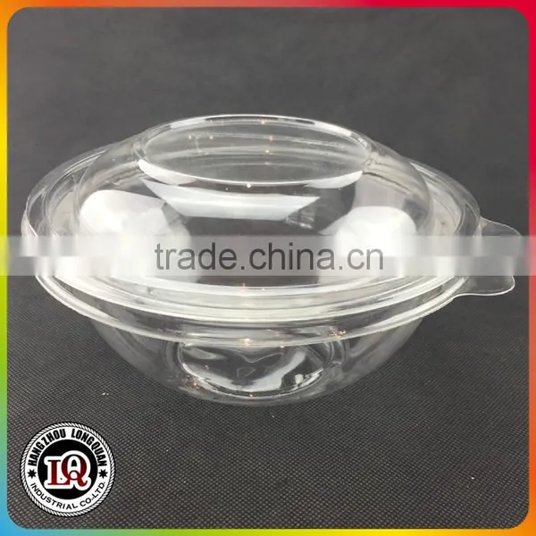 24oz 32oz PET Plastic Clear Salad Bowl With Lid photo-2