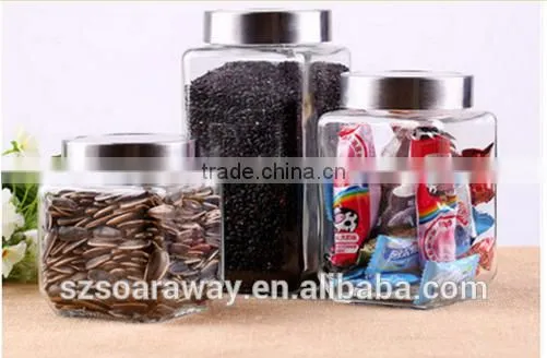 Candy Glass Storage Jar Sealed Cans Straight Dry Fruit Flower Pot With Silver Screw Cap photo-4