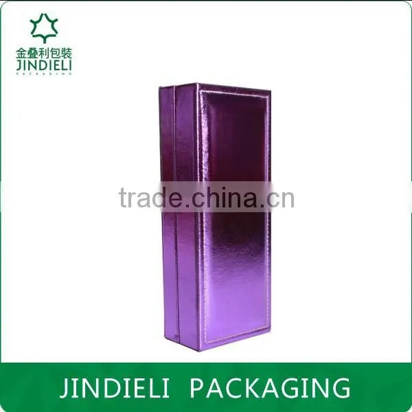 Shiny Purple Leather Long Necklace Jewelry Gift Box photo-3