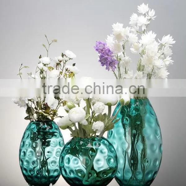 Home Decoration Clear Unique Art Flower Colored Glass Vase photo-6