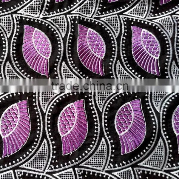 Latest Heavy Cotton Lace Fabric Embroidery/wholesale African Lace Fabrics Tulle Quality Choice photo-3