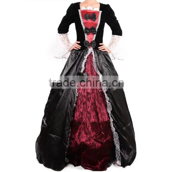 Factory Wholesale Adult Women Queen Of The Vampires Halloween Sexy Fantasy Black Gothic Lolita Dress Cosplay Costume photo-2