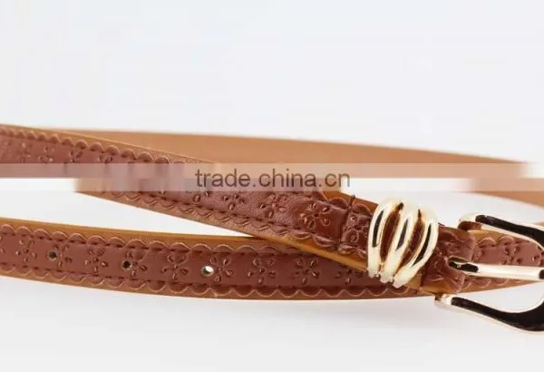 Women's Casual Belt With Brown PU Leather in Yiwu Factory Waist Belt for Lady photo-4