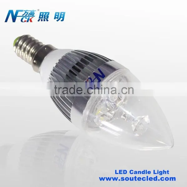 High Quality High Brightness Wide Angle Aluminum Led Candle Light 3w E14 LED Candle Light for Lighting Fixture photo-2