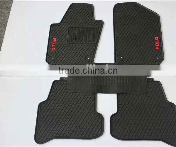 Black Beige Car Rubber Floor Mats Front,Rear 5pc Set All Weather Semi for VW Polo photo-2