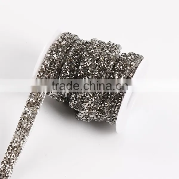 Rhinestone Belt Crystal Heat Transfers Chain,Self-adhesive Rhinestone Chain Trim for Garment photo-2