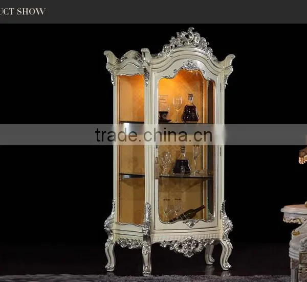 Plain White Wood and Glass Wine Cabinet for Dinning Room Furniture photo-3