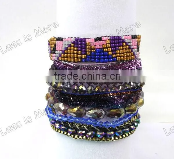 Brazil Multiple Wrap Crystal Bead Natural Stone BOHO Bracelet