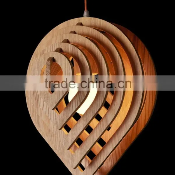 Nordic Creative Brief Wooden Pendant Lamps Water Drop Shape Living Room Bedroom Lighting Fixtures Holiday Living Christmas Light photo-2