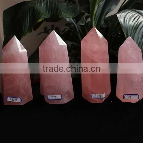 Bulk of Natural Rock Polished Rose Quartz Stone Crystal Tower photo-4