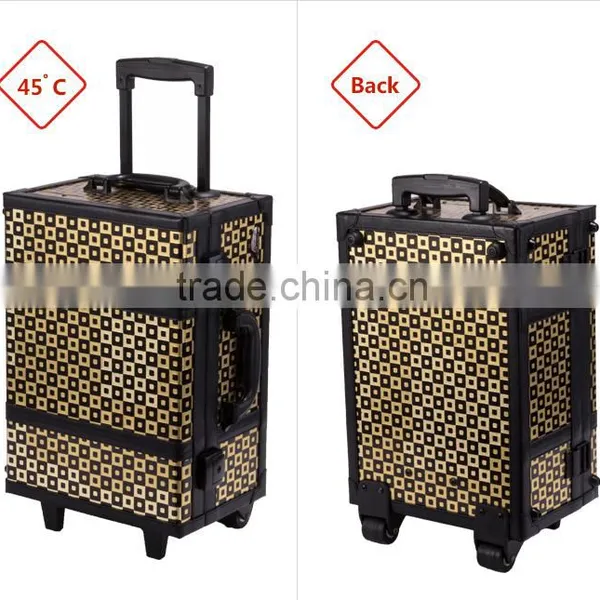 Makeup Case Lights Mirror Professional Makeup Trolley Case Beauty Case With Pattern photo-3