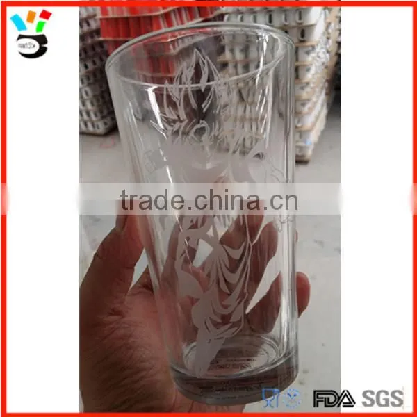 Sand Blasting Etched Beer Glass With American Flag Design photo-4