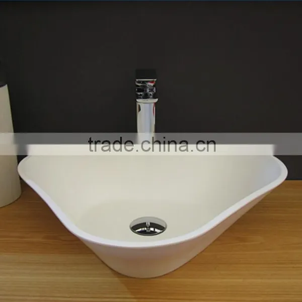 Factory Hot Sales ,Stone Resin Wash Basin,Artificial Stone Bathroom Washing Basin,Solid Surface Wall Hung Wash Basins photo-6