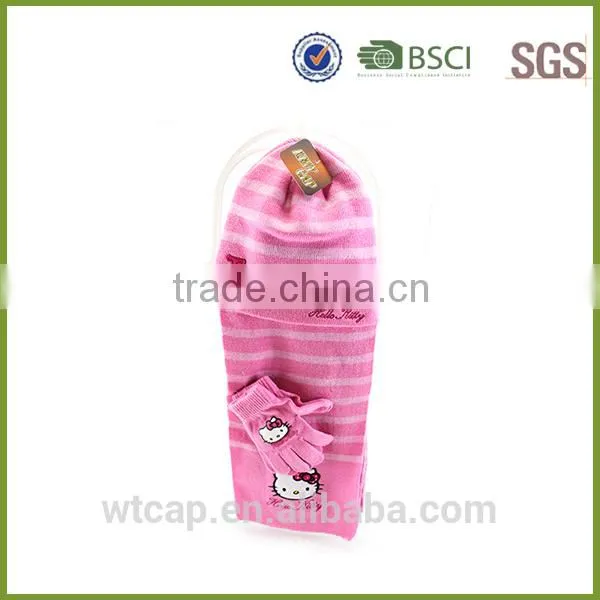 Pink Wholesale Women's Knit Hat and Scarf Sets Knit Hat With Ball Top photo-2