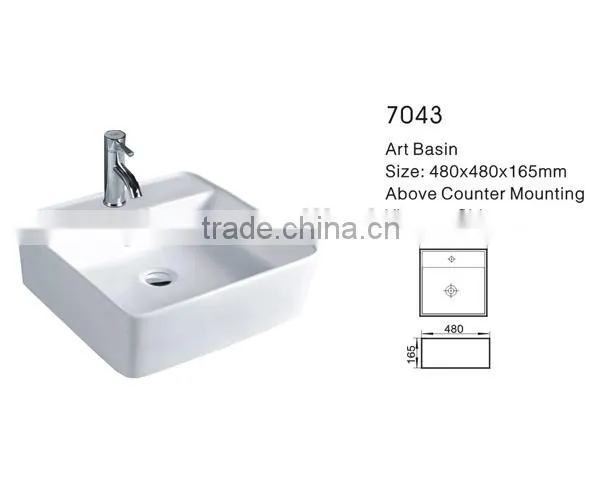 China Manufacturer Bathroom Square Ceramic Wash Basin photo-2