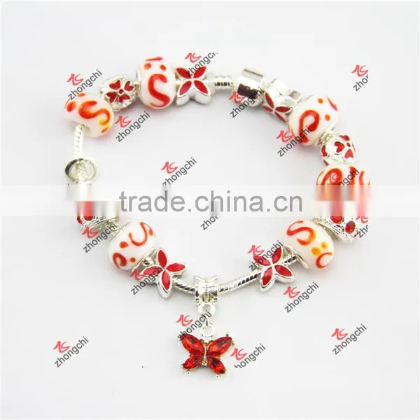 Factory Brass Snake Chain/Glass Bead Chain Jewelry Bracelet photo-2