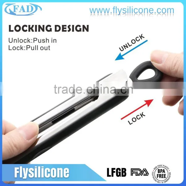 Food Safe Home Kitchen Utensils 430 SS Silicone Kitchen Tongs photo-4
