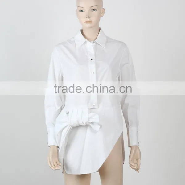 Special Design White Shirt Dress 2016 Woman Fashion Shirt Designs Guangzhou Women Clothes
