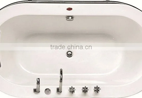 New Arrival Oval Shaped Simple White Bathtub photo-2