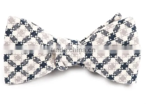 2016 Custom Brand Handmade Checkered Woven Jacquard Cotton Self-tie Bow Ties for Boys photo-3