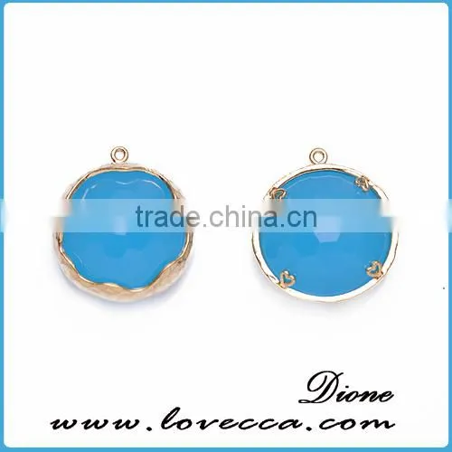 Valentine Gift Jewelry Charms Ruby Glass Pendant Drop Inlay Gold Plating Jewelry photo-3