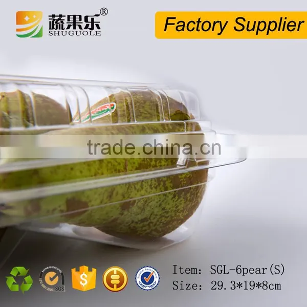 PET Disposable Pear Packaging Box for 6 Packs Fruit photo-5