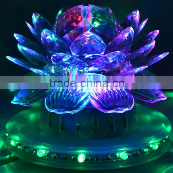 New Style High Quality LED Lotus Full Color Revolving Lamp LED Crystal Rotating RGB Sunflower Stage Effect Lighting photo-4
