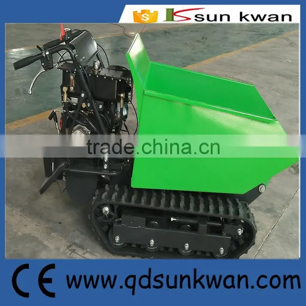 Green 500kgs Gasoline Garden Multifunctional Power Barreow Tracked Mini Dumper