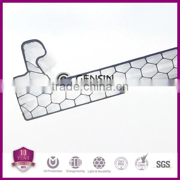 High Impact 12mm Cellular U-locking System Polycarbonate Hollow Sheet 100% Leaking-proof and Free Expansion 600mm photo-3