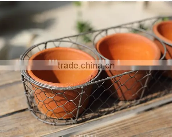 Handmade Small Wire Mesh Baskets for Plant Decorative Wire Basket photo-3
