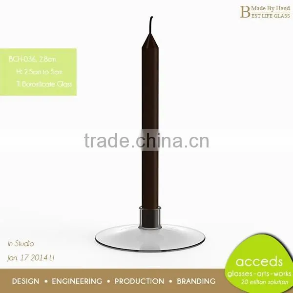 Hiqh End Borosilicate Glass Wedding Candle Holder photo-4