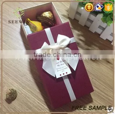 Rectangular Wedding Sweet Box With Decorative Bowknot photo-2