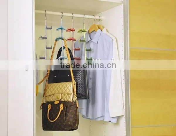 360 Degree Rotatable 4 Layer Hook Rack Bag Rack Bag Hanger photo-3