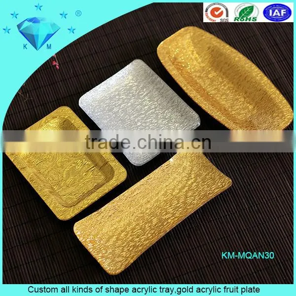 New Design Luxury Tabletop Rectangle Silver Acrylic Tableware Tray photo-2