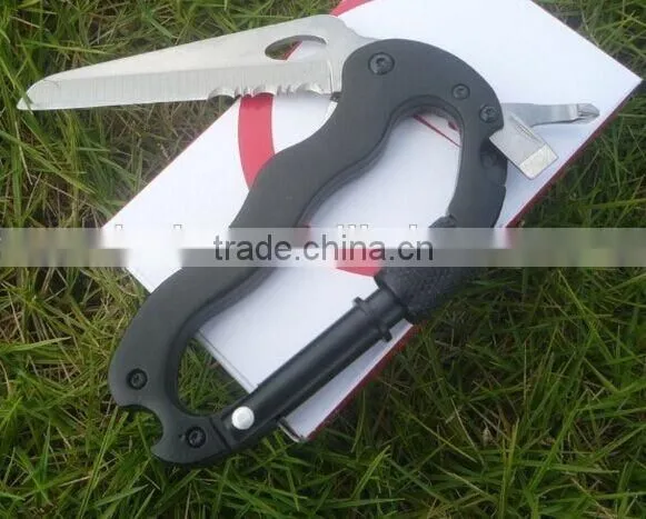 Outdoor Multifunction Climbing Carabiner Tool With Survival Knife photo-4