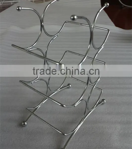 CHROME WINE RACK / METAL WINE RACK FOR 6 BOTTLES photo-2