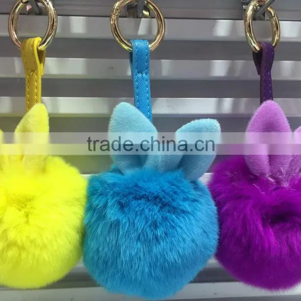 Fashion 8cm Rabbit Pom Key Holder K024-007 photo-2