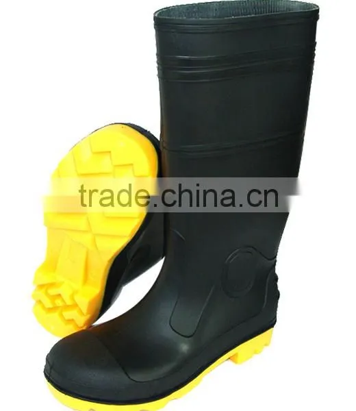 Yellow Steel Toe Steel Midsole Pvc Safety Boots photo-2