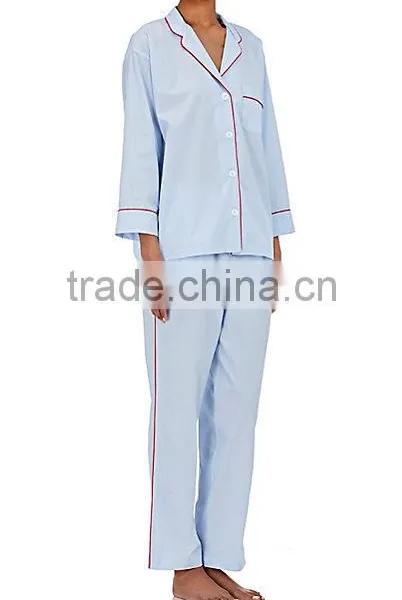 Wholesale Custom Made in China Plain Indian Cotton Spandex Cotton Pajama Tops and Pants photo-4
