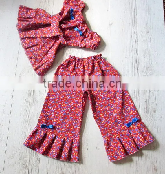 Wholesale Girls Ruffle Pants Sets With Printed Ruffle Boutique Clothing photo-4