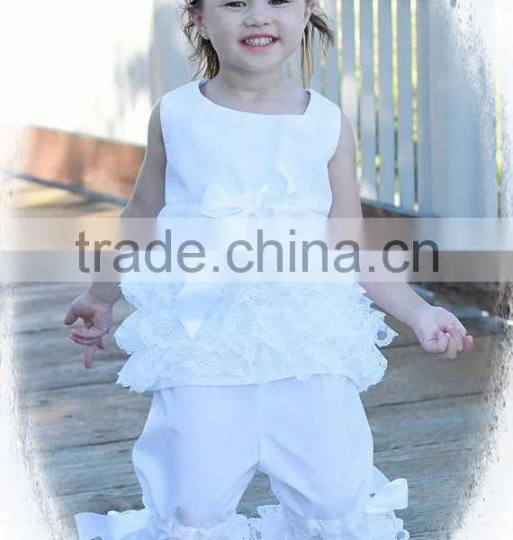 Wholesale Ruffle Pants Girls Smocked Ruffle Pants Outfits Children Makeup Sets photo-2