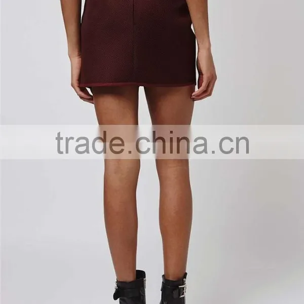 Popular 2016 Angled Wrap Airtex Mini Skirt Wine Elegant Skirts Curly Willow Table Skirts photo-5